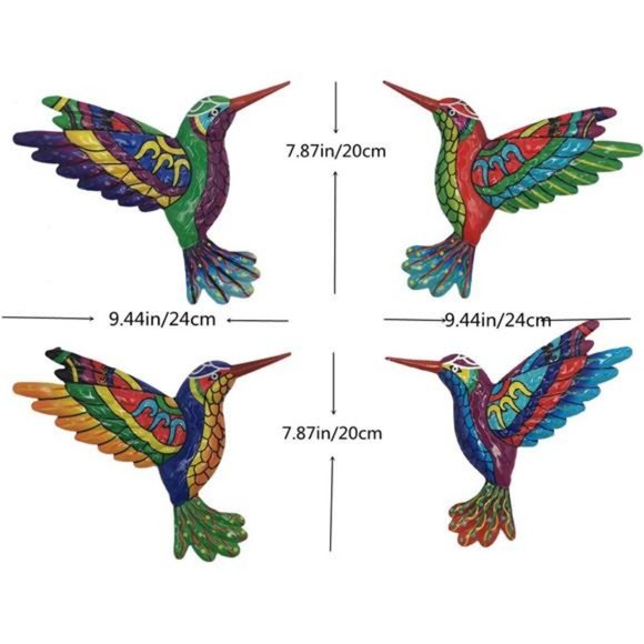 Outdoor Metal Wall Art - 3D Metal Hummingbird Wall Decor - Fence Decorations Outdoor - Decorations For Garden Fence Backyard Bedroom Patio Living Room